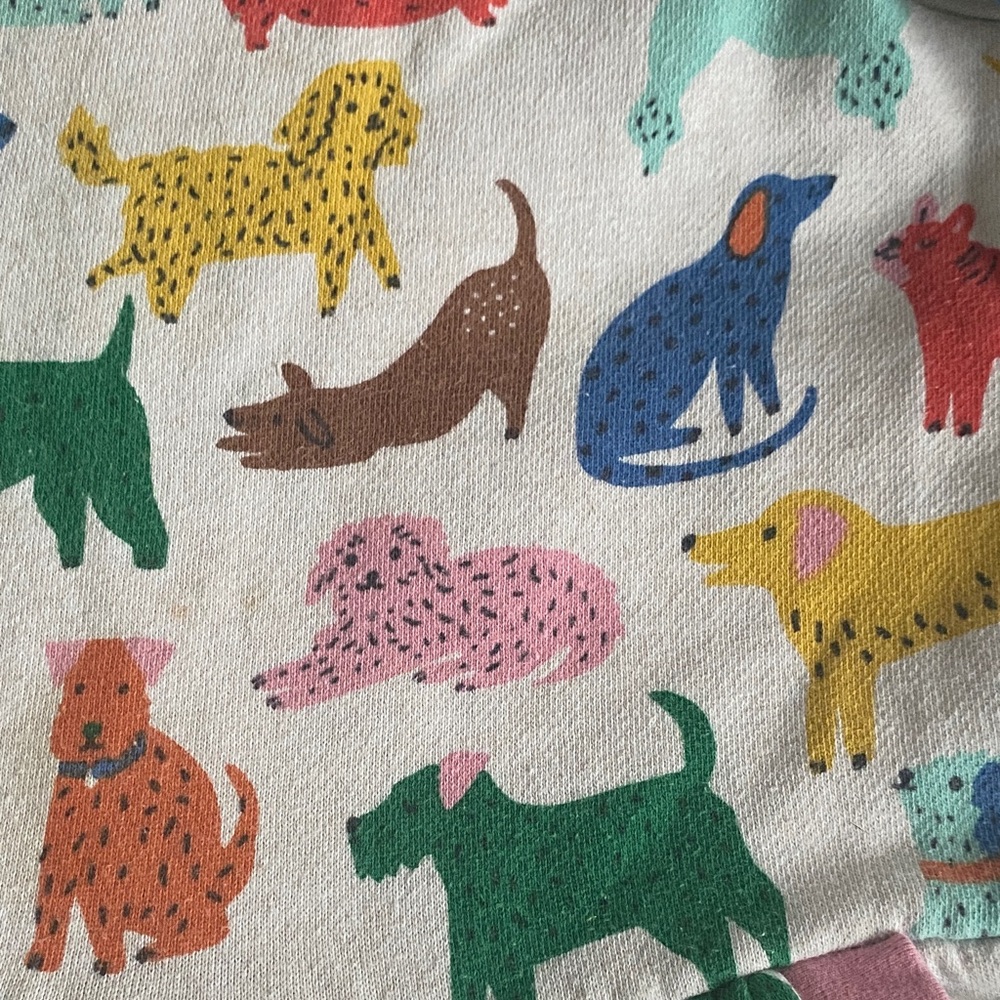 Mini Boden Multicolor Dog Print Sweatshirt Dress, 4-5T